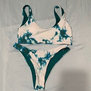 Green and blue tie dye bikini set 💚💙
